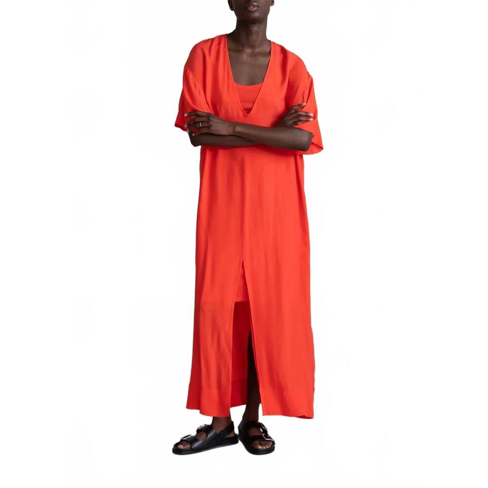 NEW HUMANOID dezi v-neck maxi dress in pepper